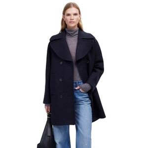 NWT Madewell Oversized Collar Peacoat in Wool-Cashmere Blend Insuluxe Fabric XXS